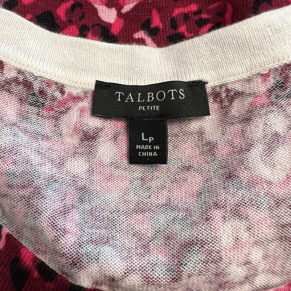 Talbots Women’s Petite Knit Sleeveless Blouse  Red Abstract Floral LP (A0125) - Picture 5 of 5
